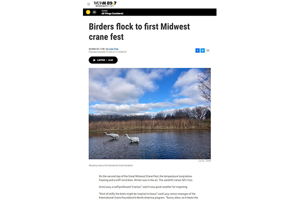 Birders Flock to the First Midwest Crane Fest