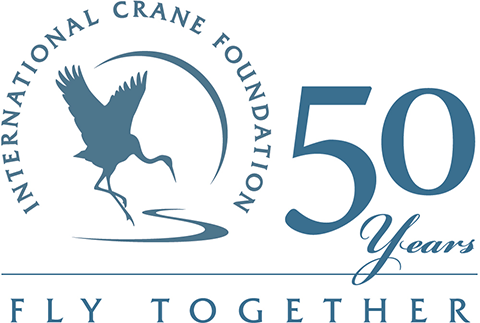 logo: international crane foundation 50th anniversary