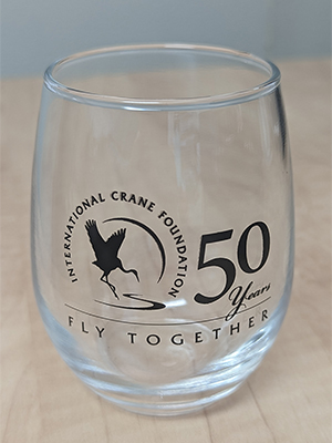 An Evening With the Cranes 50th Anniversary Commemorative glass
