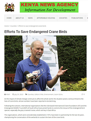 Efforts to Save Endangered Cranes