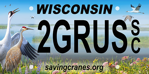 Cranes of Wisconsin license plate design